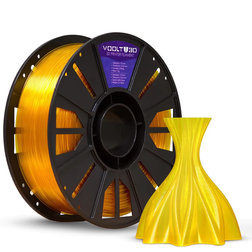Filamento PETG HF Amarelo Ouro High Fluidity Premium - 1Kg