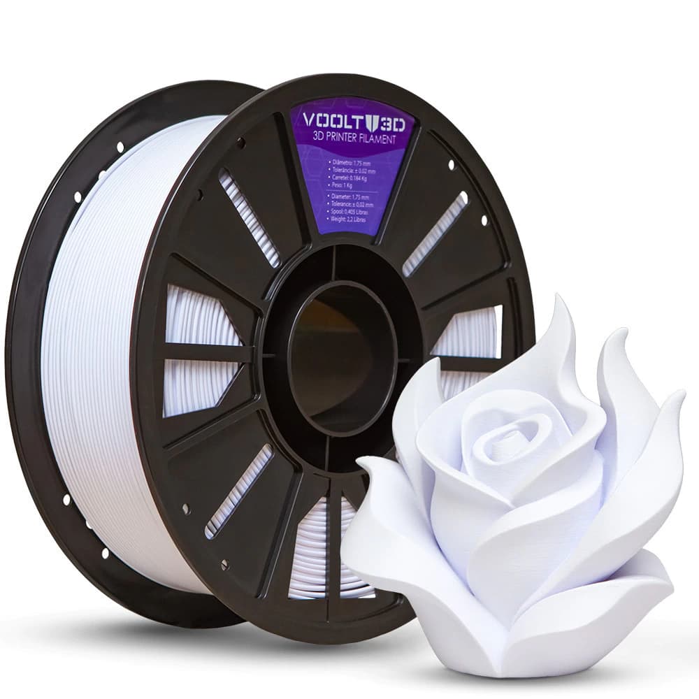 Filamento PLA Branco Velvet High Speed Premium - 1Kg