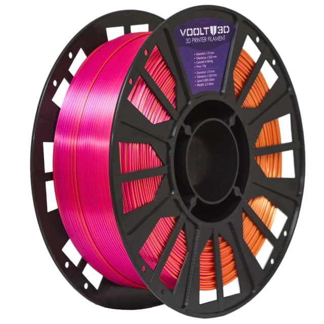 Filamento PLA Tri Color Dourado / Laranja / Rosa Choque V-Silk High Speed Premium - 1Kg — 3