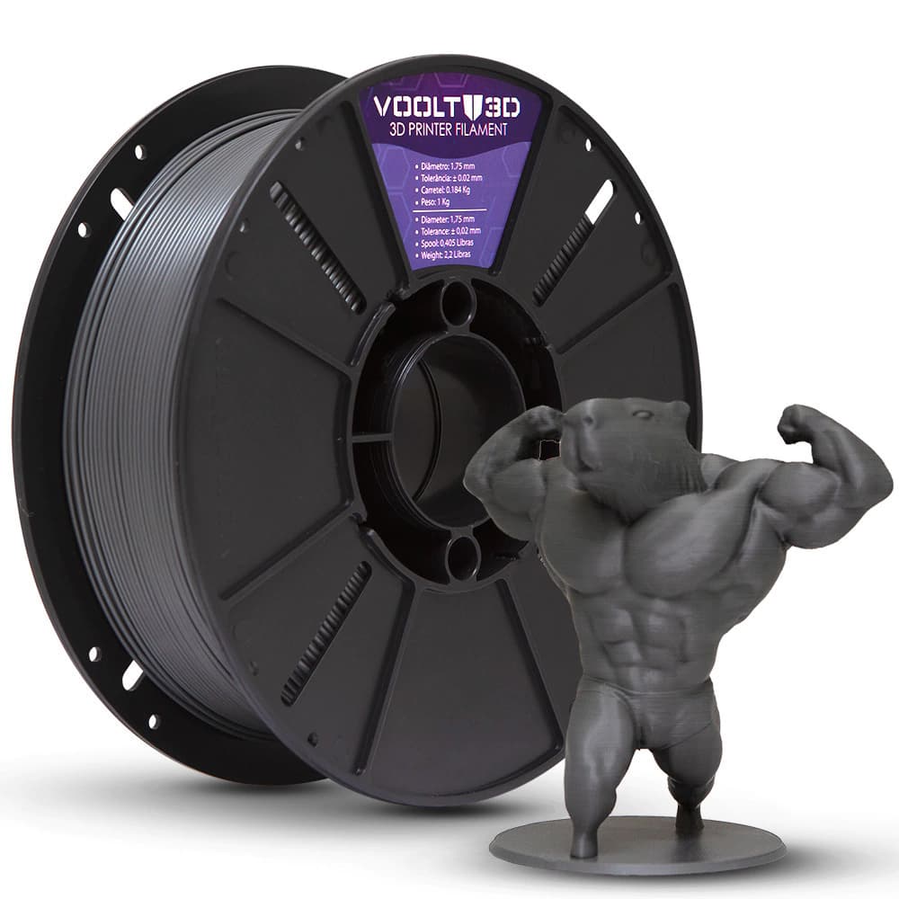 Filamento PLA Grafite Velvet High Speed Premium - 1Kg