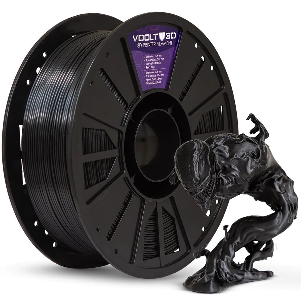 Filamento PLA Preto V-Silk High Speed Premium - 1Kg