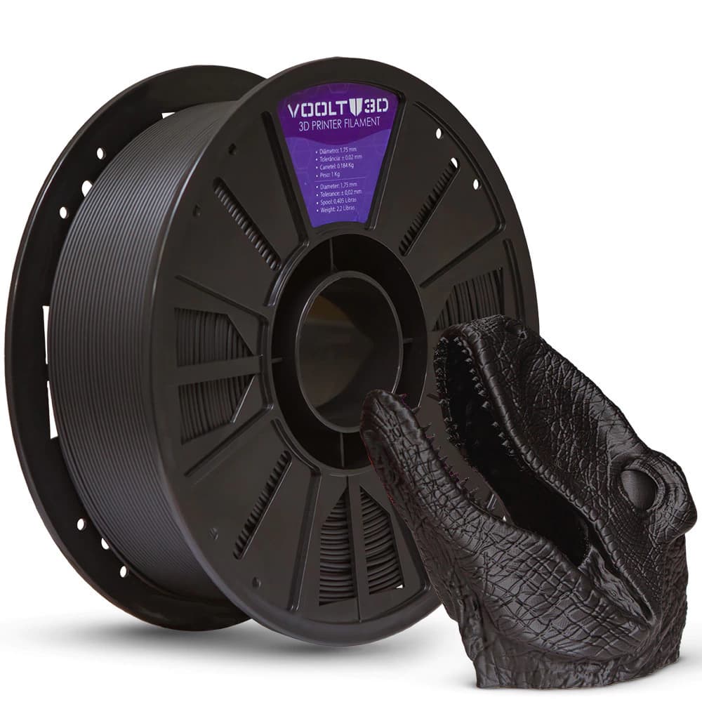 Filamento PLA Preto Velvet High Speed Premium - 1Kg