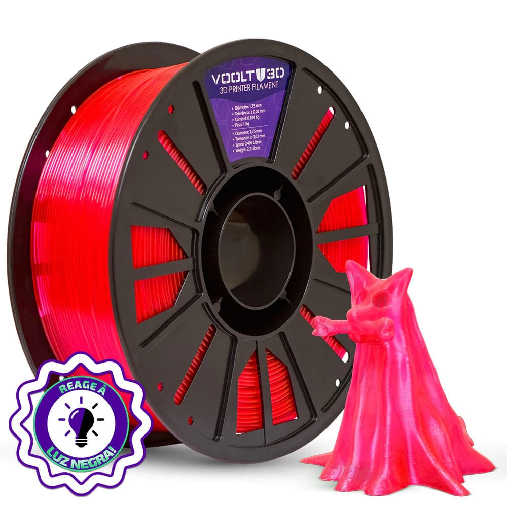 Filamento PETG HF Rosa Cereja Neon Translúcido High Fluidity Premium - 1Kg