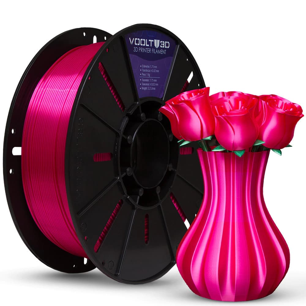 Filamento PLA Rosa Choque V-Silk High Speed Premium - 1Kg