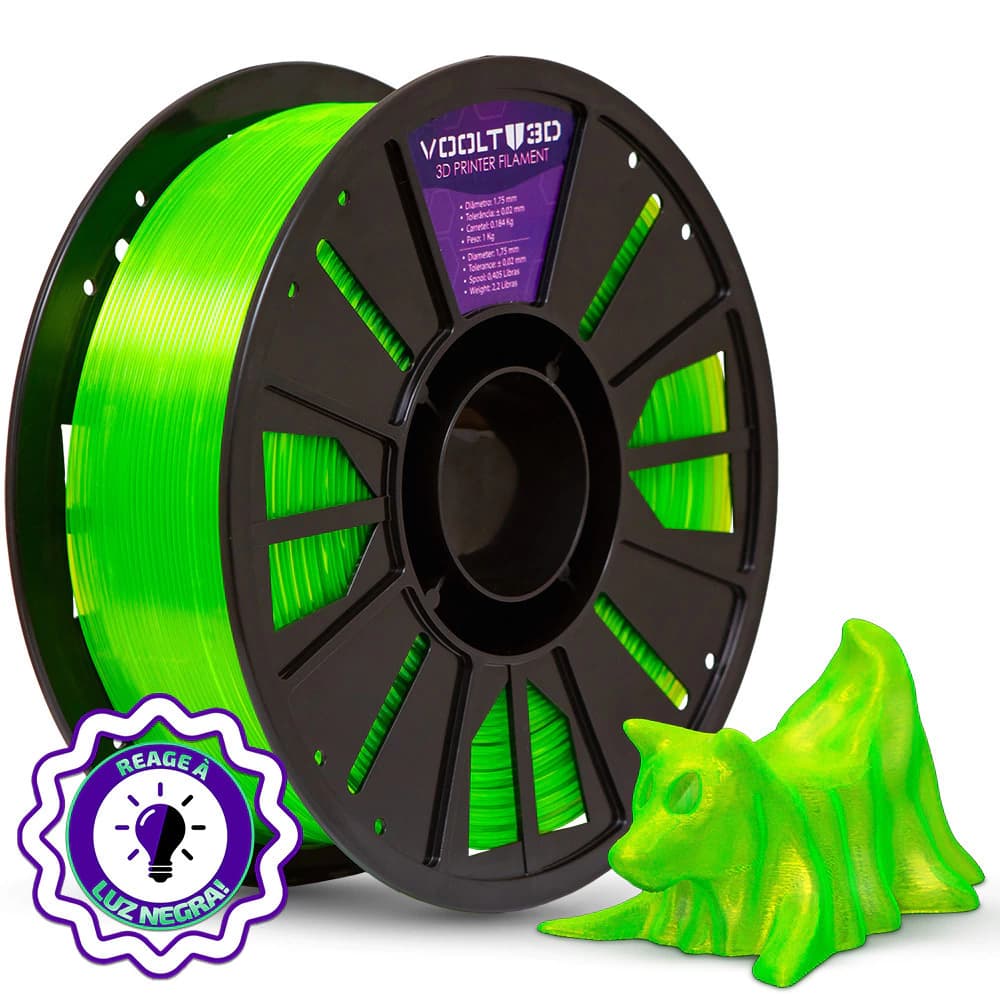 Filamento PETG HF Verde Neon Translúcido High Fluidity Premium - 1Kg